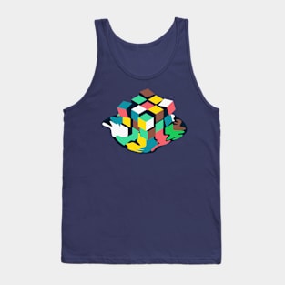 AWESOME GRAPHIC MELTING RUBIK RUBIX RUBICS CUBE Solved Rubik Tank Top